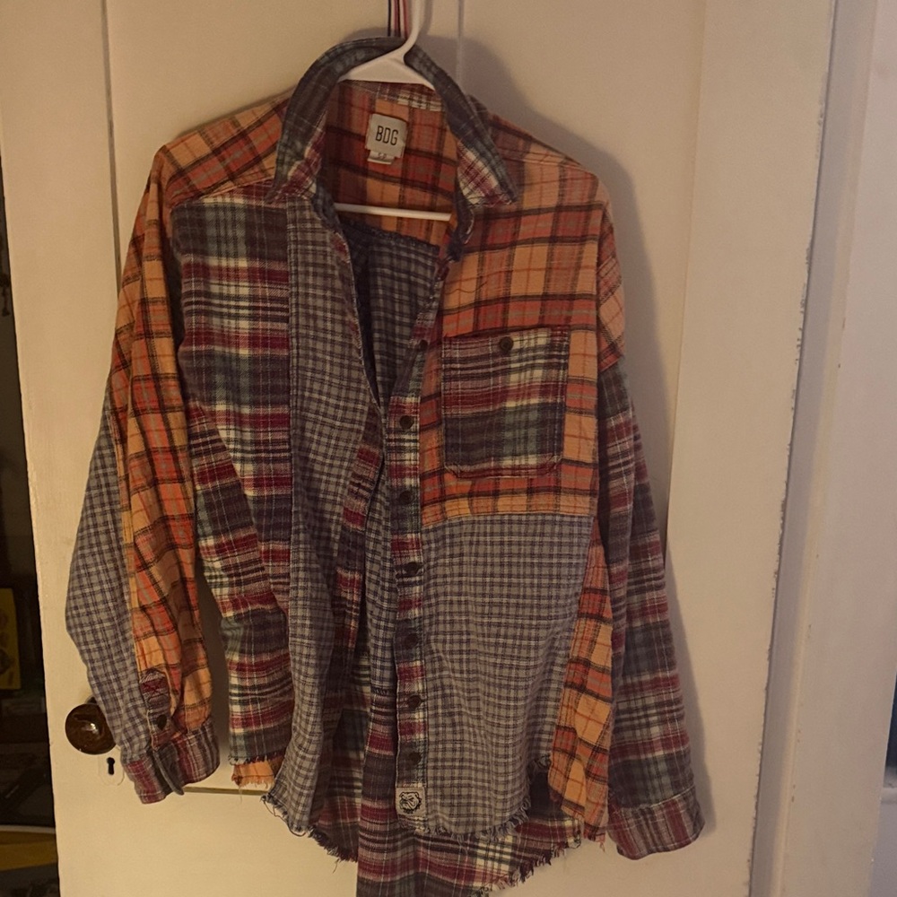 Oversized Plaid Button-Up Shirt